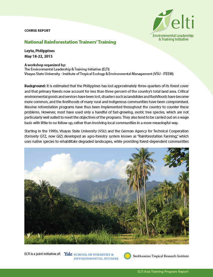 National Rainforestation Trainers Training Course Report