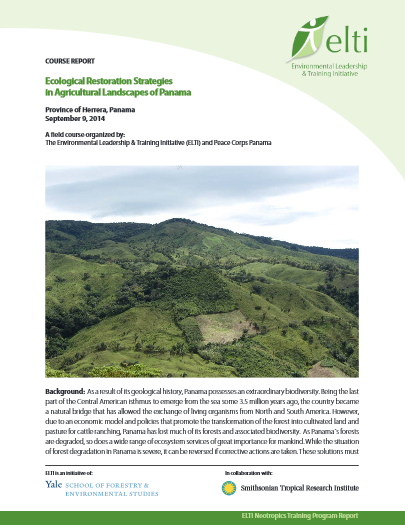 Ecological Restoration Strategies in Agricultural Landscapes of Panama