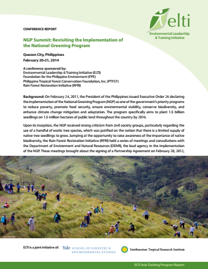 NGP Summit: Revisiting the Implementation of the National Greening Program