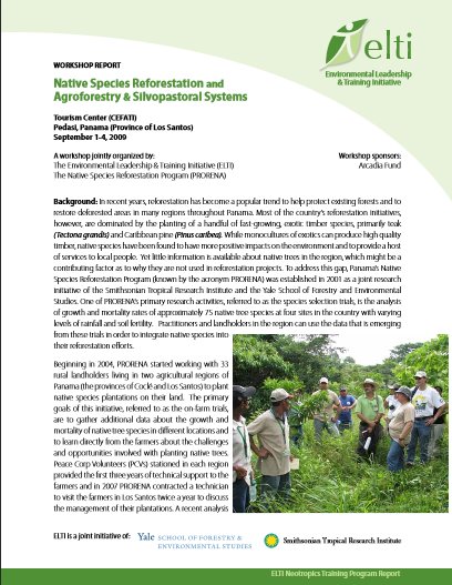 Reforestación con Especies Nativas, y Agroforestería y Sistemas Silvopastoriles