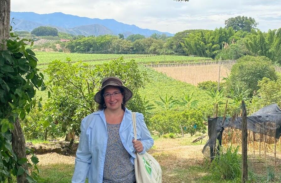 Gillian Bloomfield in a rural landscape in Colombia, 2023 Gillian Bloomfield in a rural landscape in Colombia, 2023