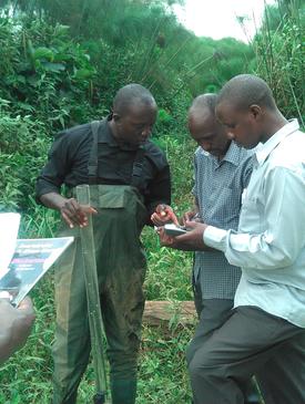 Moses conducting a water quality assessment in Rwizi catchment, southwestern Uganda